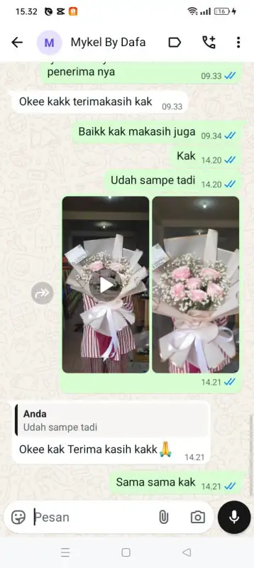 Testimonial Papan buket bunga MUNA