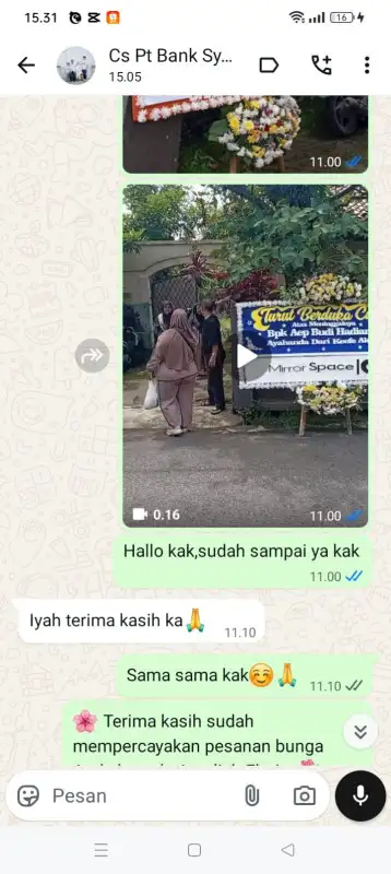 Testimonial Papan Bunga MUNA